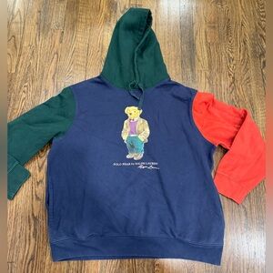 Polo Ralph Lauren Polo Bear Color Block Fleece Hoodie Size XL